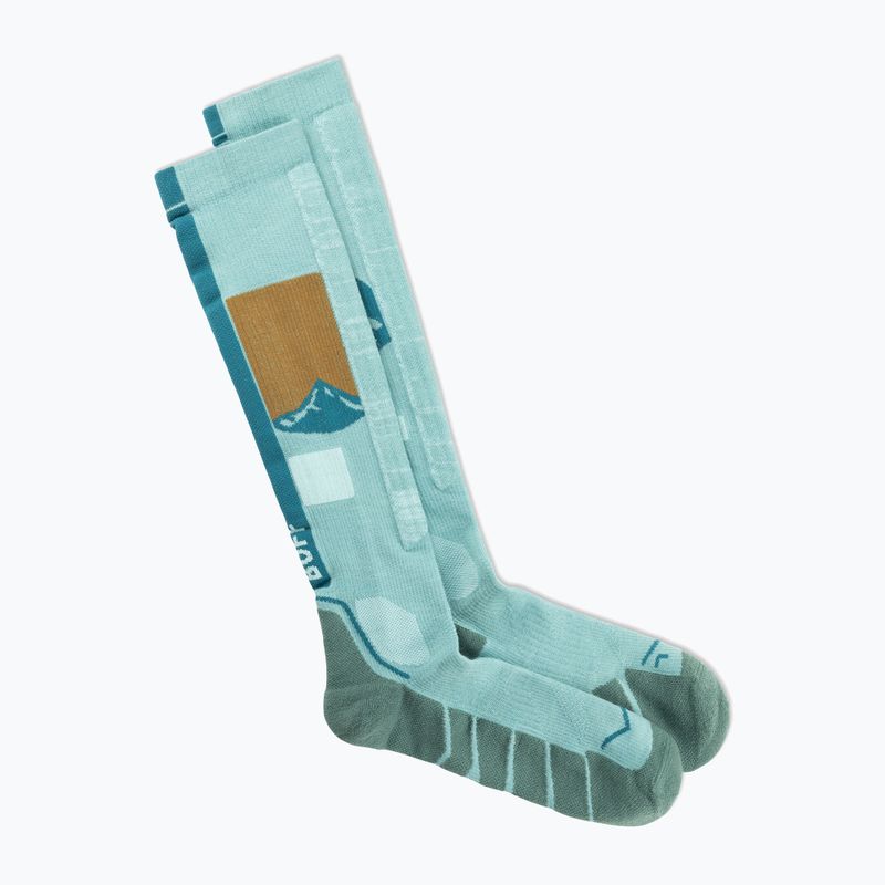 Șosete BUFF Merino Heavyweight Over The Calf sea green 2