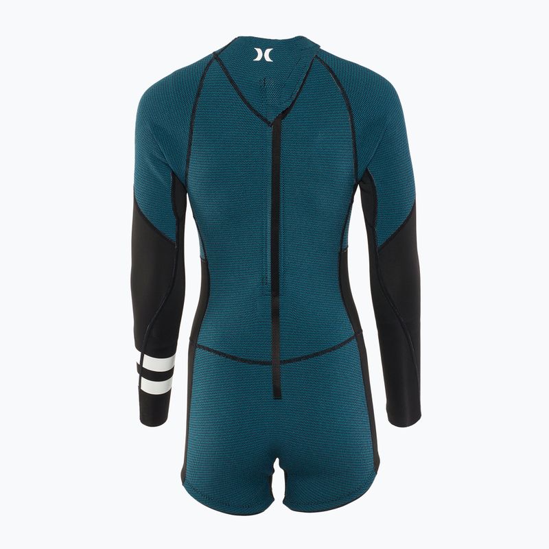 Spumă de înot pentru femei Hurley Advant Shorty Texture 2/2 mm Springsuit black/skyblue 2