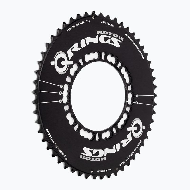 Rotor Q Rings Exterior Aero pinion negru C01-002-08020A-0