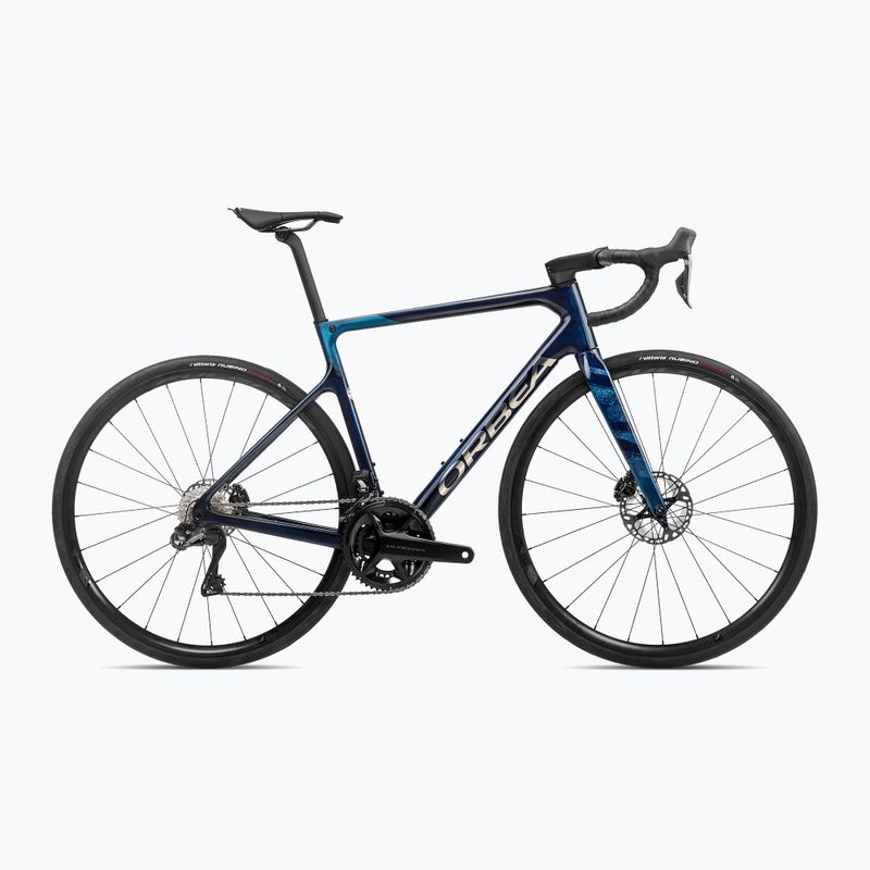 Orbea Orca M20i Team 2023 albastru de carbon vedere / titan biciclete de drum rutier