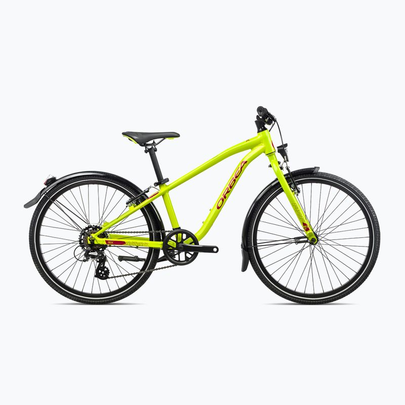 Bicicletă pentru copii Orbea MX 24 Park 2023 verde lime/roșu pepene roșu