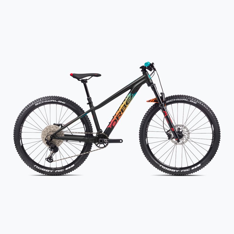 Bicicleta pentru copii Orbea Laufey 27 H10 2023 negru mat/curcubeu