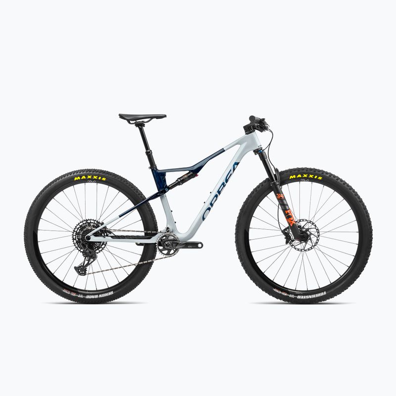 Orbea Oiz M20 2023 halo argintiu/albastru carbon view mountain bike