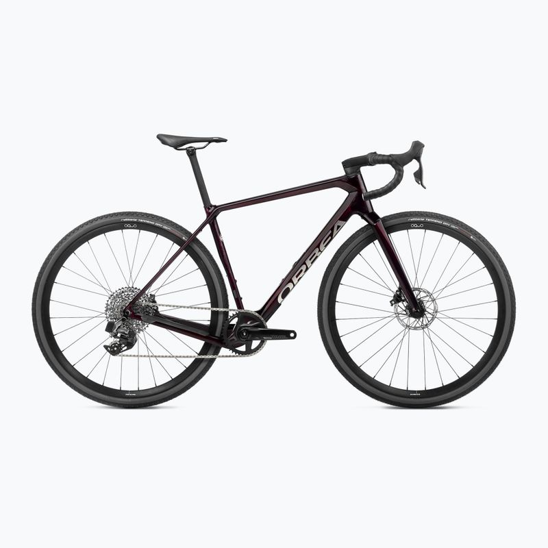Bicicletă gravel  Orbea Terra M31e Team 1X 2024 wine red carbon view