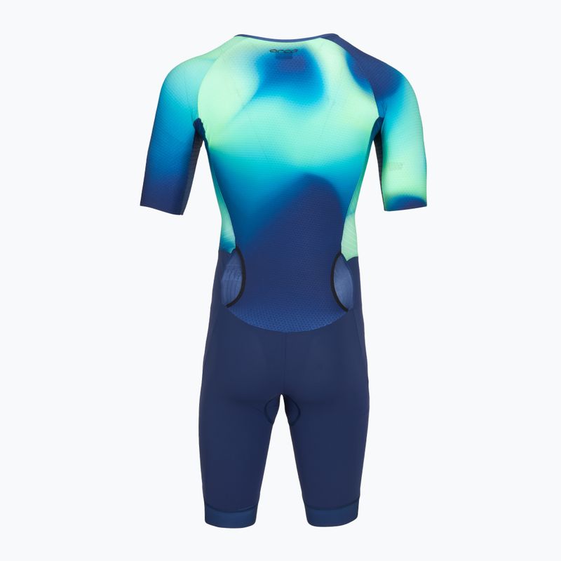 Combinezon de triatlon pentru bărbați Orca Athlex Aero Race Suit green print 2