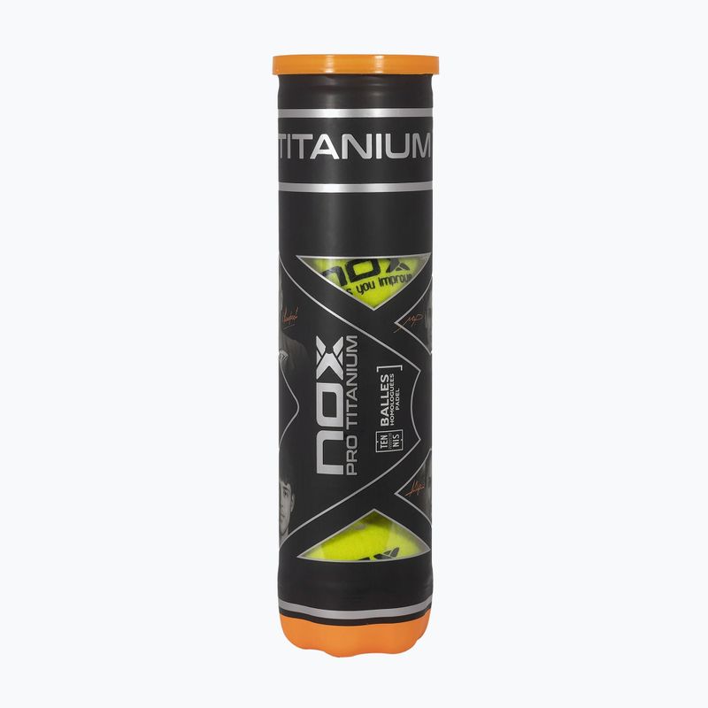 Mingi de padel NOX Pro Titanium 4 pcs yellow 2