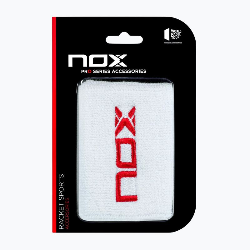 Benzi de încheietură NOX Wristband with Logo 2 szt. white/red