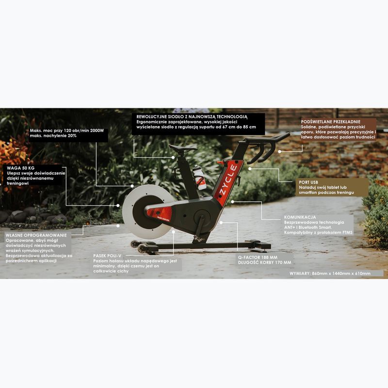 Trainer de ciclism ZYCLE Smart Zbike 2 negru/roșu 5