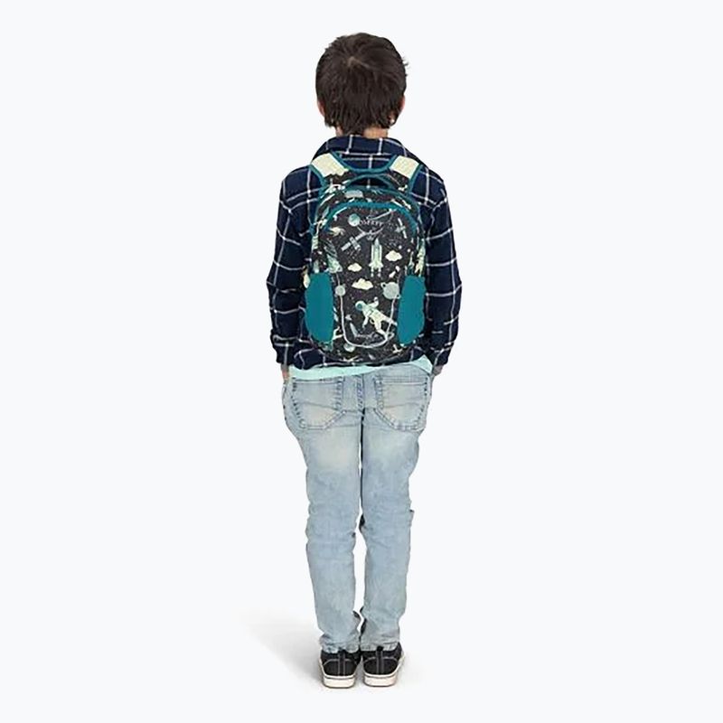 Rucsac de oraș pentru copii Osprey Daylite Youth Pack 9 l space travel print/antique blue