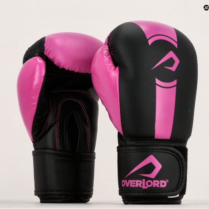 Overlord Boxer mănuși de box pentru copii negru și roz 100003-PK 11