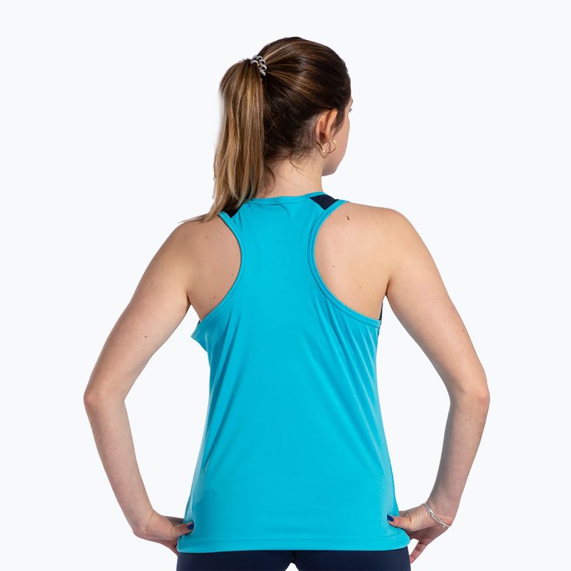 Tank top de tenis pentru femei Joma Montreal fluorescent turquoise/navy blue 4