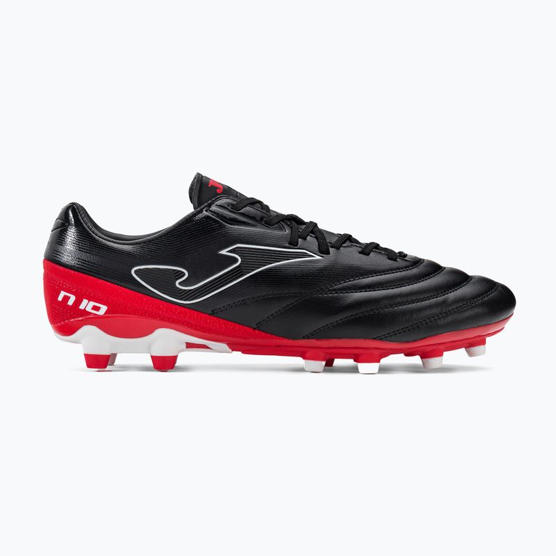 Ghete de fotbal Joma Numero-10 FG pentru bărbați, negru/roșu 2