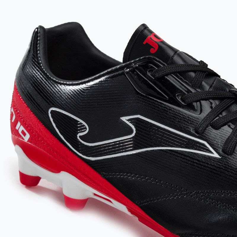 Ghete de fotbal Joma Numero-10 FG pentru bărbați, negru/roșu 9