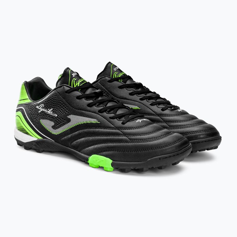 Ghete de fotbal Joma Aguila TF pentru bărbați, negru/verde fluor 4