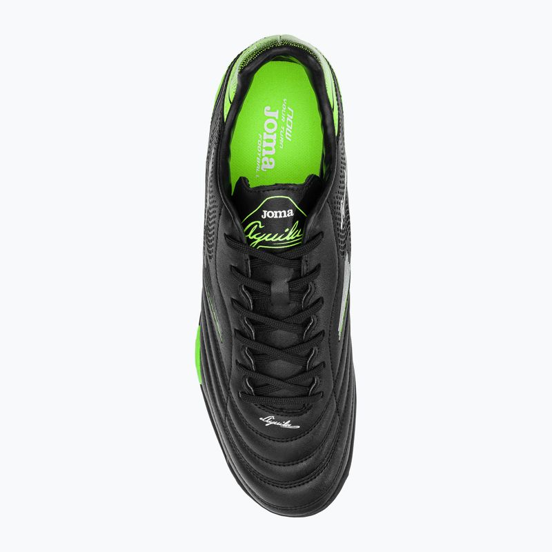Ghete de fotbal Joma Aguila TF pentru bărbați, negru/verde fluor 6