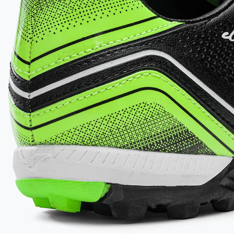 Ghete de fotbal Joma Aguila TF pentru bărbați, negru/verde fluor 8