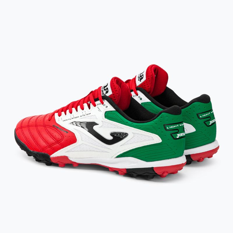 Ghete de fotbal Joma Cancha TF pentru bărbați roșu/alb/verde 3