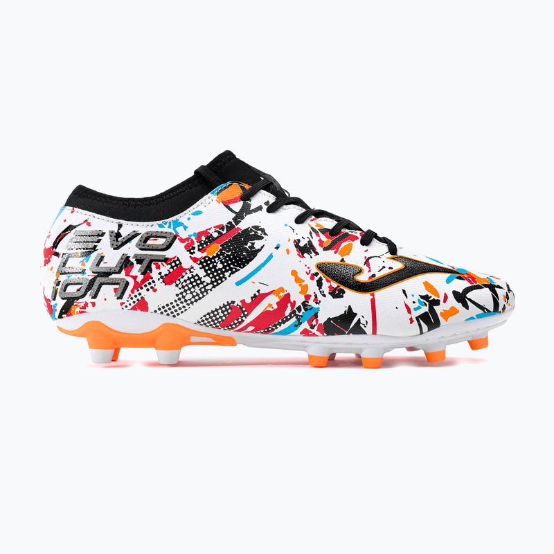 Joma Evolution FG ghete de fotbal pentru bărbați alb/negru/portocaliu 2