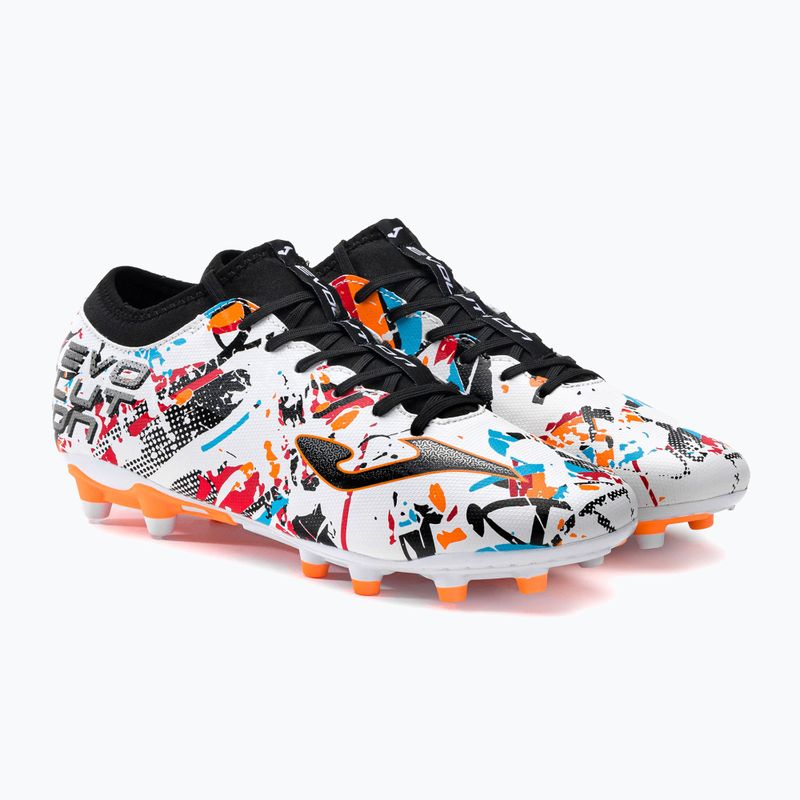 Joma Evolution FG ghete de fotbal pentru bărbați alb/negru/portocaliu 4