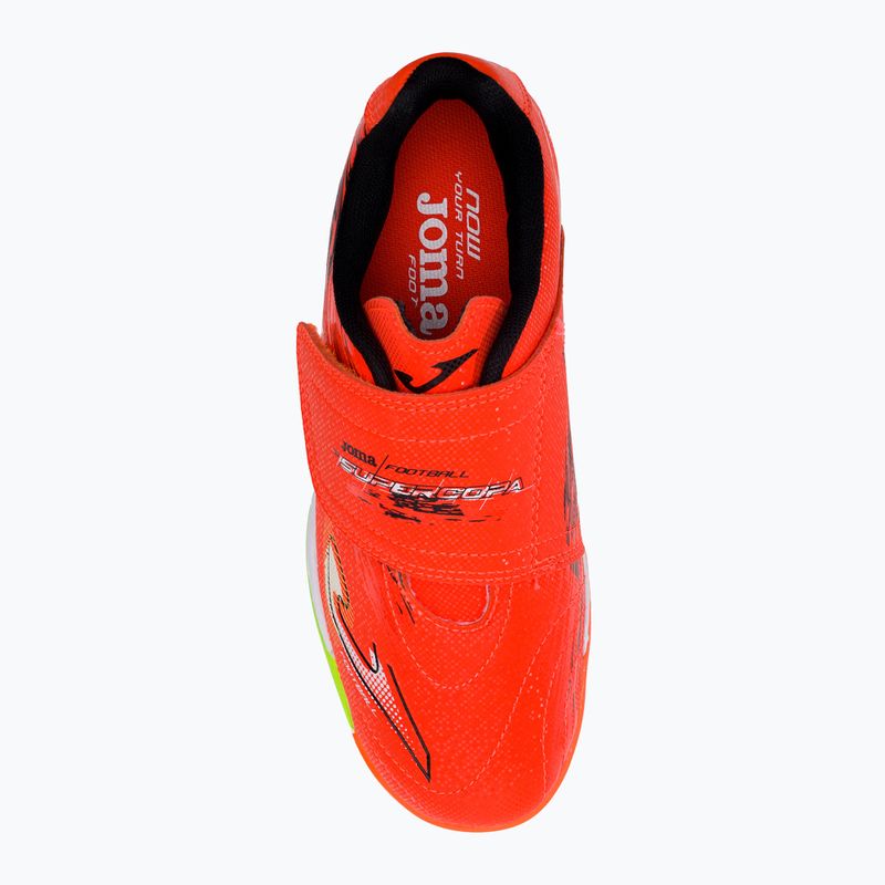 Joma Super Copa IN coral/verde fluor pentru copii ghete de fotbal pentru copii 6