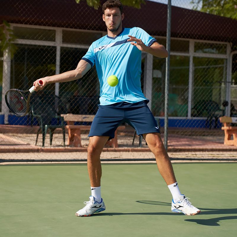 Tricou de tenis pentru bărbați Joma Court fluor turquoise/navy 5