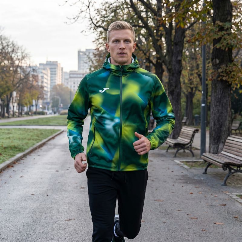 Geacă de alergat pentru băbați Joma R-Trail Nature Raincoat green 103218 12