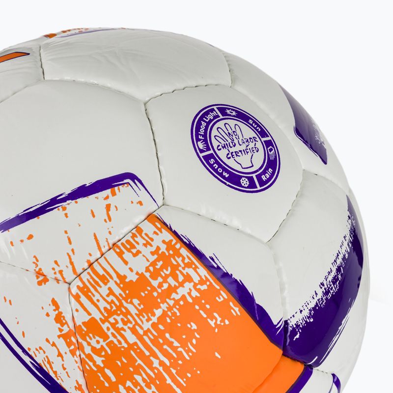 Minge de fotbal Joma Dali II white/fluor orange/purple mărime 5 3