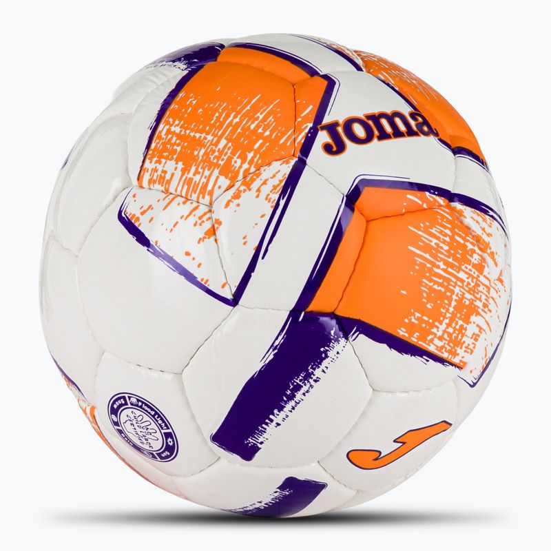 Minge de fotbal Joma Dali II white/fluor orange/purple mărime 3 2