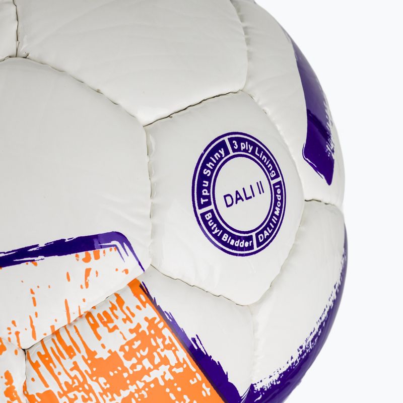 Minge de fotbal Joma Dali II white/fluor orange/purple mărime 3 4