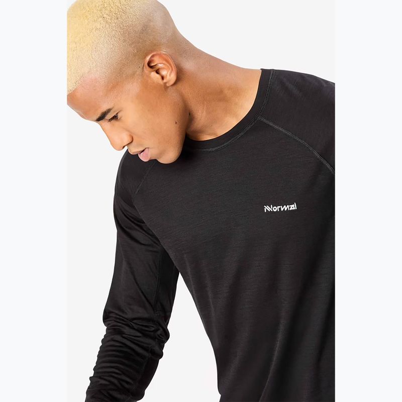 Longsleeve de alergare pentru bărbați NNormal Merino black 4