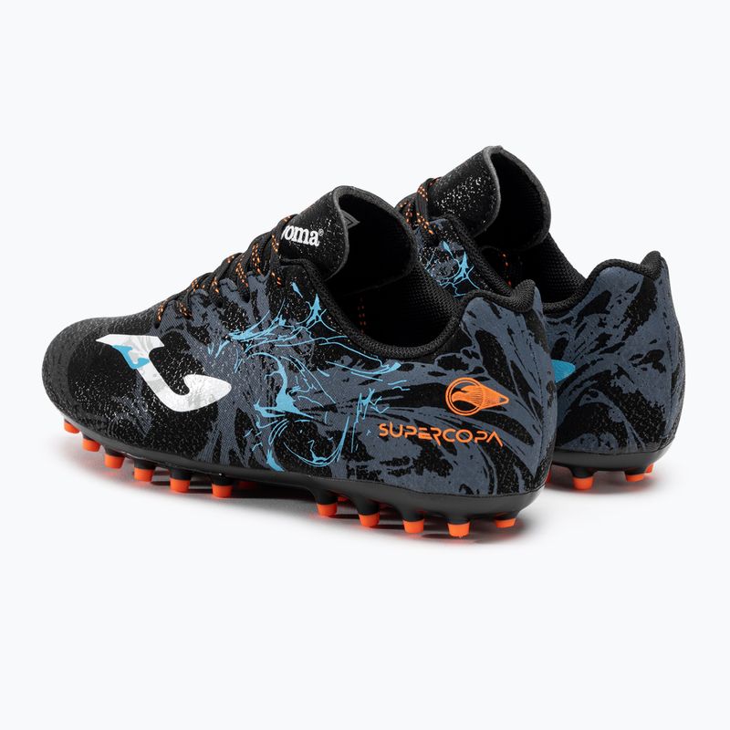 Încălțăminte de fotbal pentru copii Joma Super Copa Jr AG black/turquoise 3