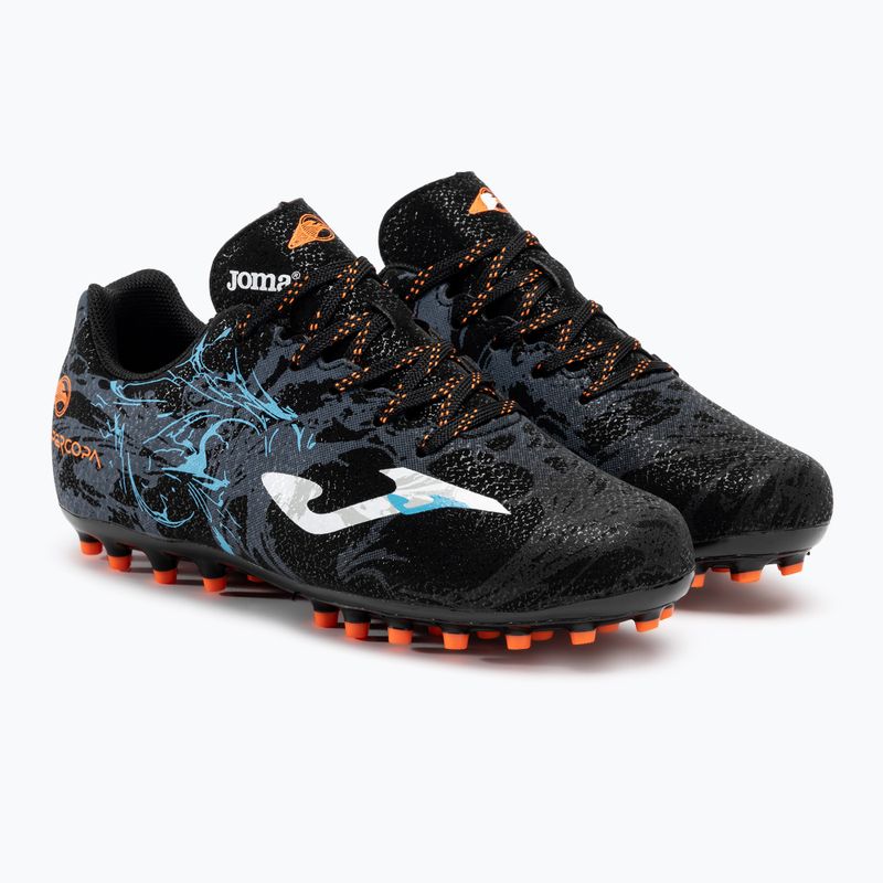 Încălțăminte de fotbal pentru copii Joma Super Copa Jr AG black/turquoise 4