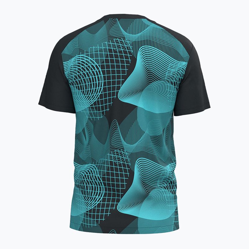 Tricou de tenis pentru bărbați Joma Challenge black/turquoise 2