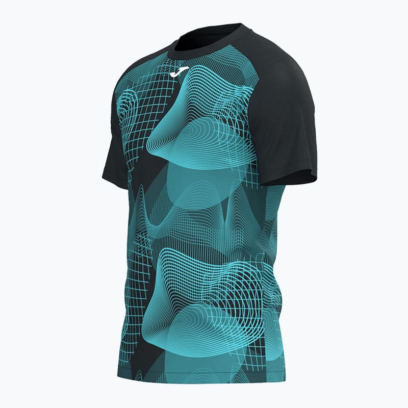 Tricou de tenis pentru bărbați Joma Challenge black/turquoise 4