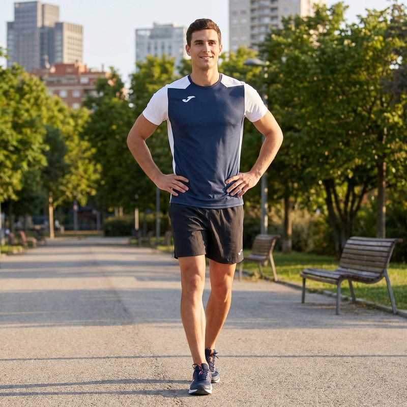 Tricou de alergare pentru bărbați Joma Record II navy/white 5