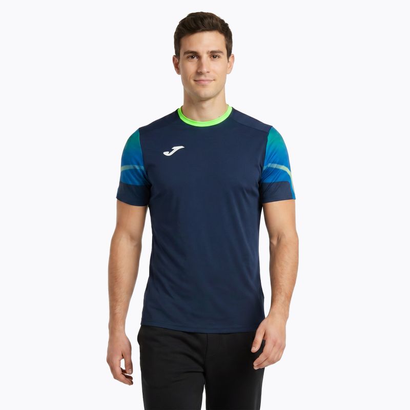 Tricou de alergare pentru bărbați Joma Elite XI navy/fluor green 3