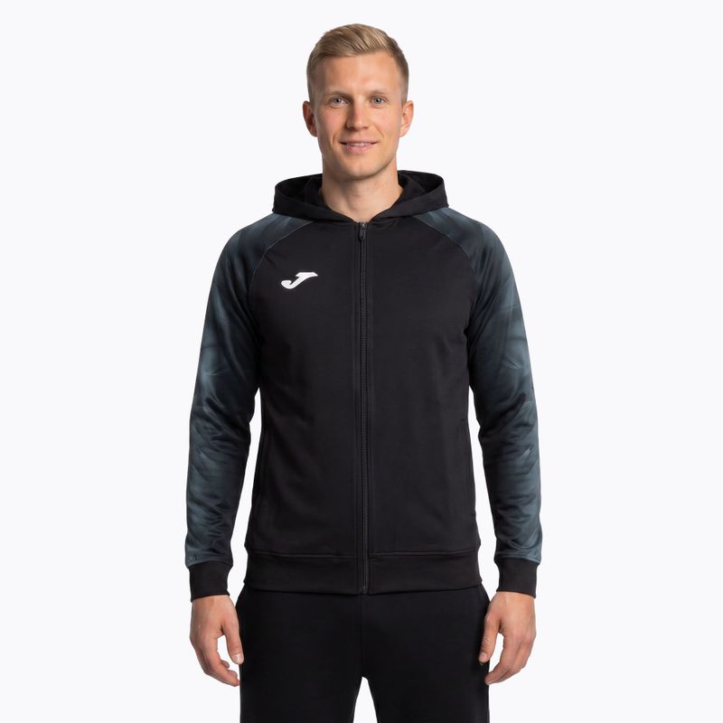 Bluză de alergare pentru bărbați Joma Elite XI Hoodie black/anthracite