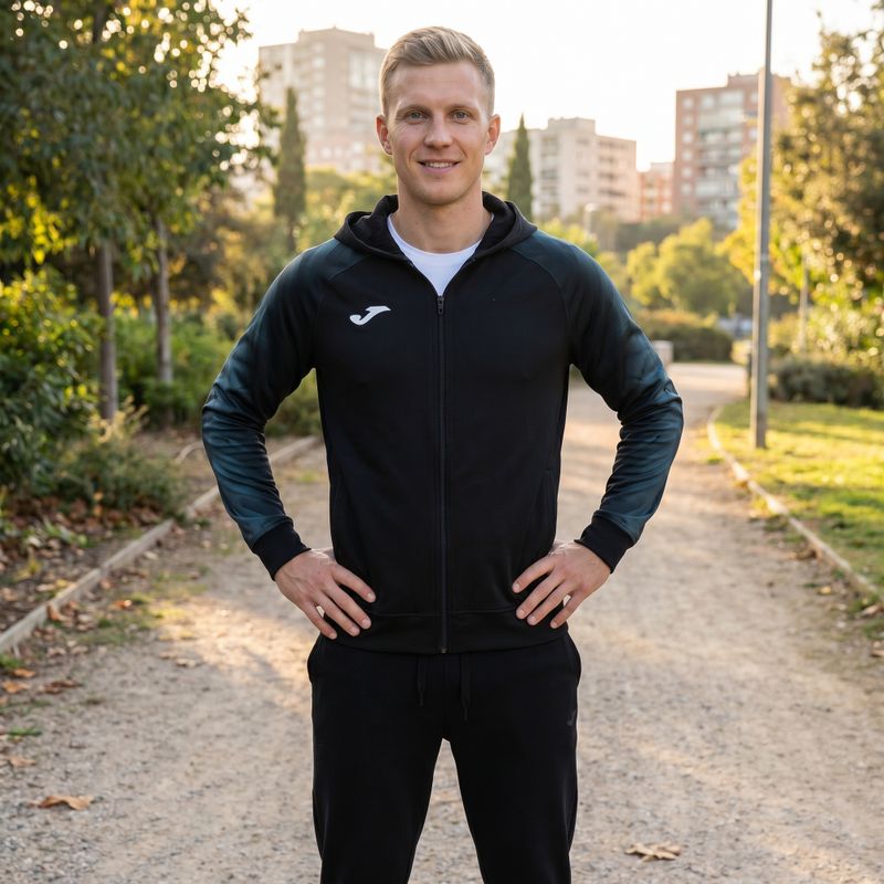 Bluză de alergare pentru bărbați Joma Elite XI Hoodie black/anthracite 9