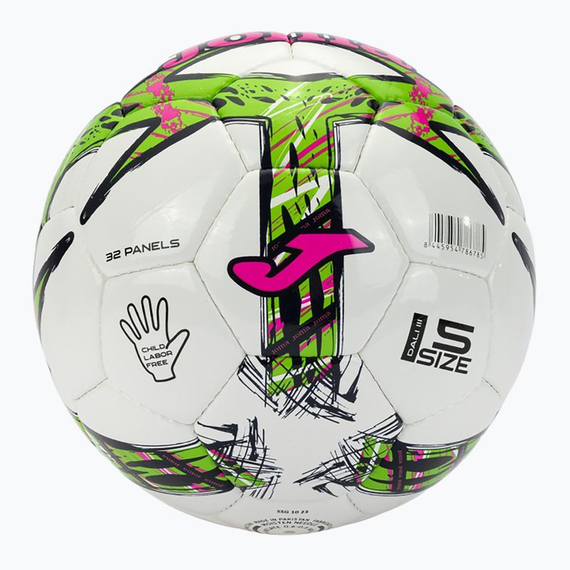 Minge de fotbal Joma Dali III green fluor/pink/navy mărimea  5 2