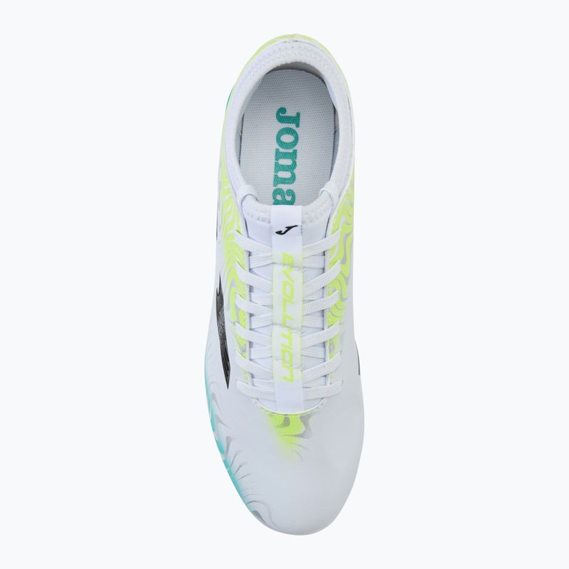 Încălțăminte de fotbal pentru bărbați Joma Evolution FG white/turquoise 5