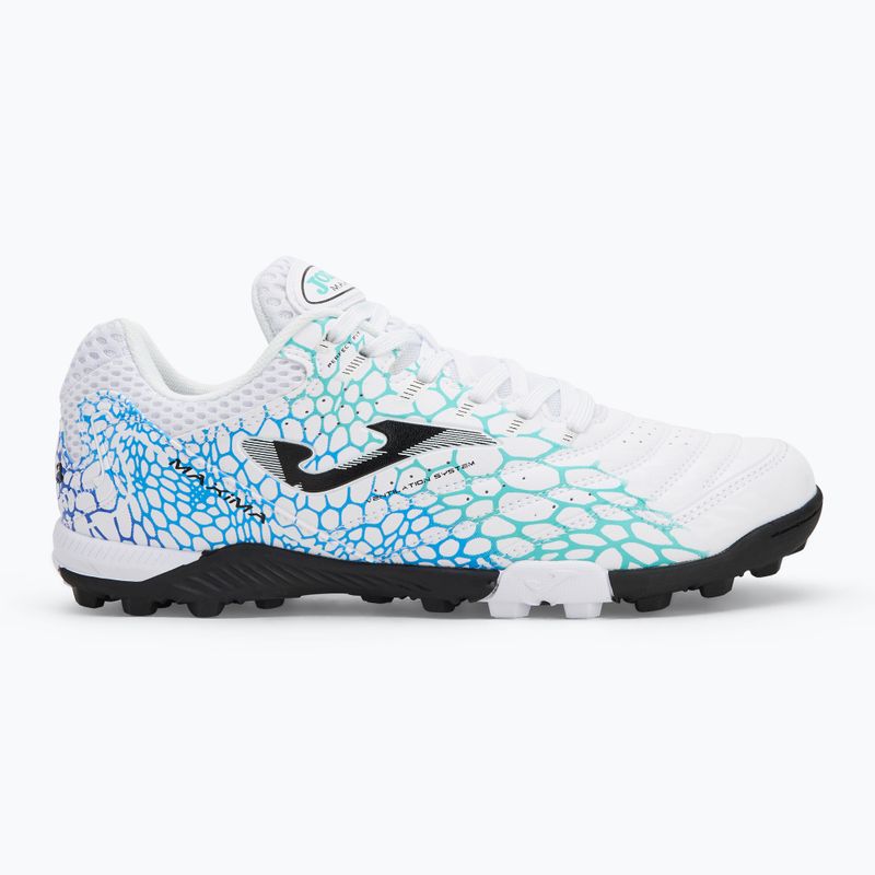 Încălțăminte de fotbal pentru bărbați Joma Maxima TF white/turquoise 2