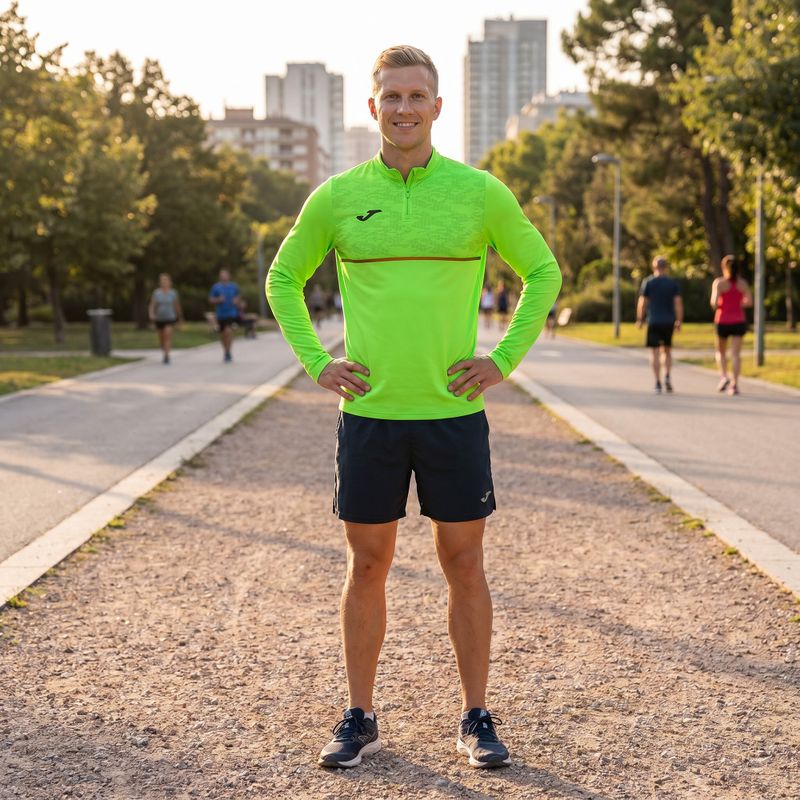Bluză de alergare pentru bărbați Joma Record III fluor green 6