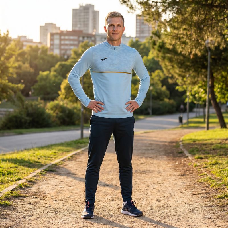 Bluză de alergare pentru bărbați Joma Record III light blue 6