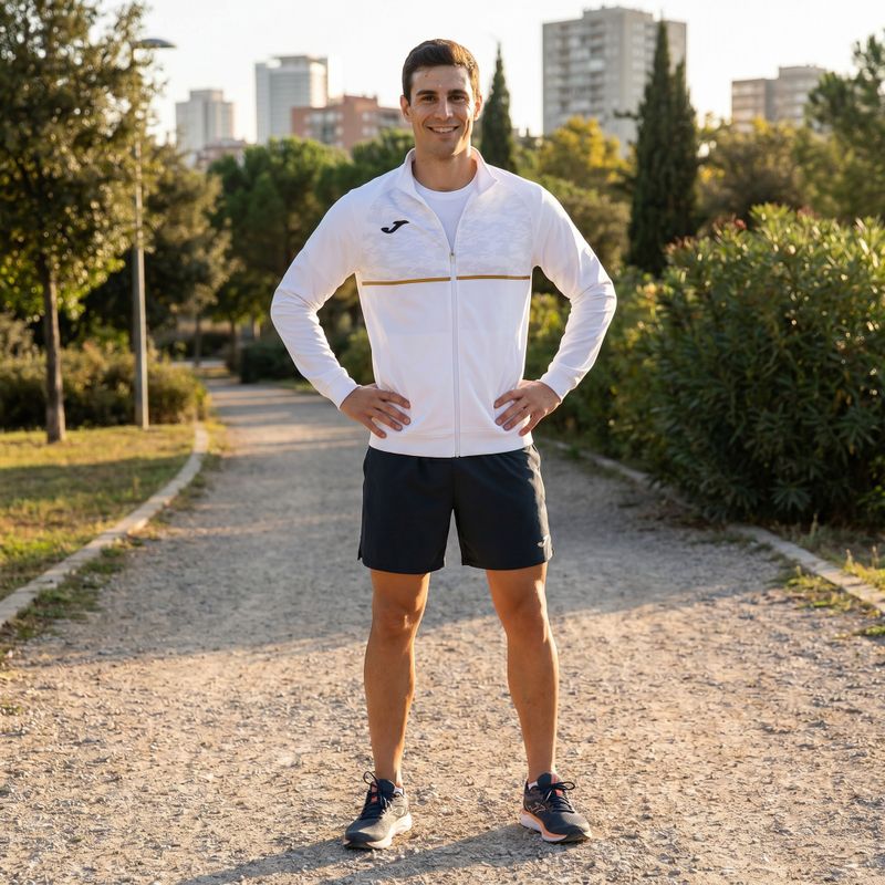 Bluză de alergare pentru bărbați Joma Record III Full Zip white 7