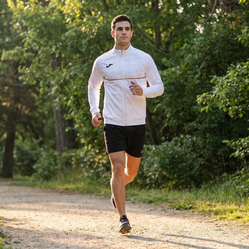 Bluză de alergare pentru bărbați Joma Record III Full Zip white 9