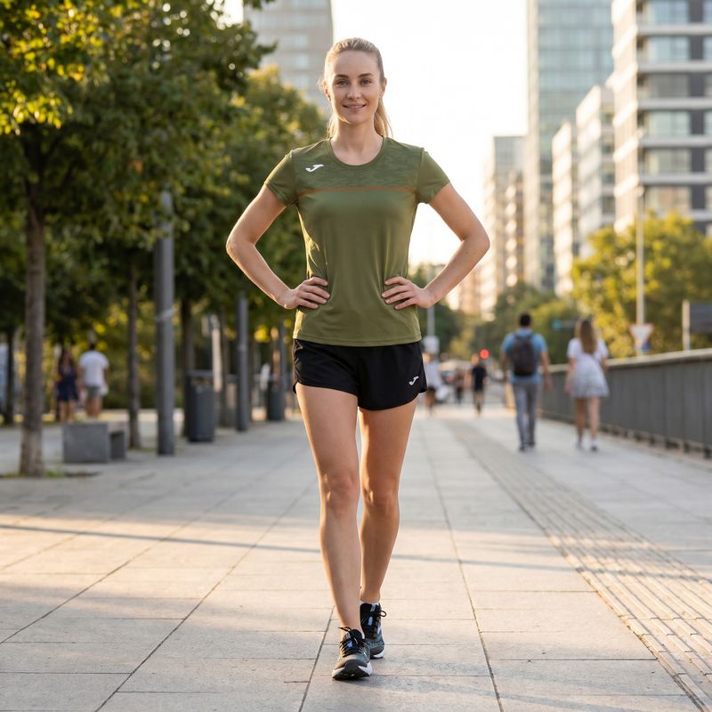 Tricou de alergare pentru femei Joma Record III khaki 8