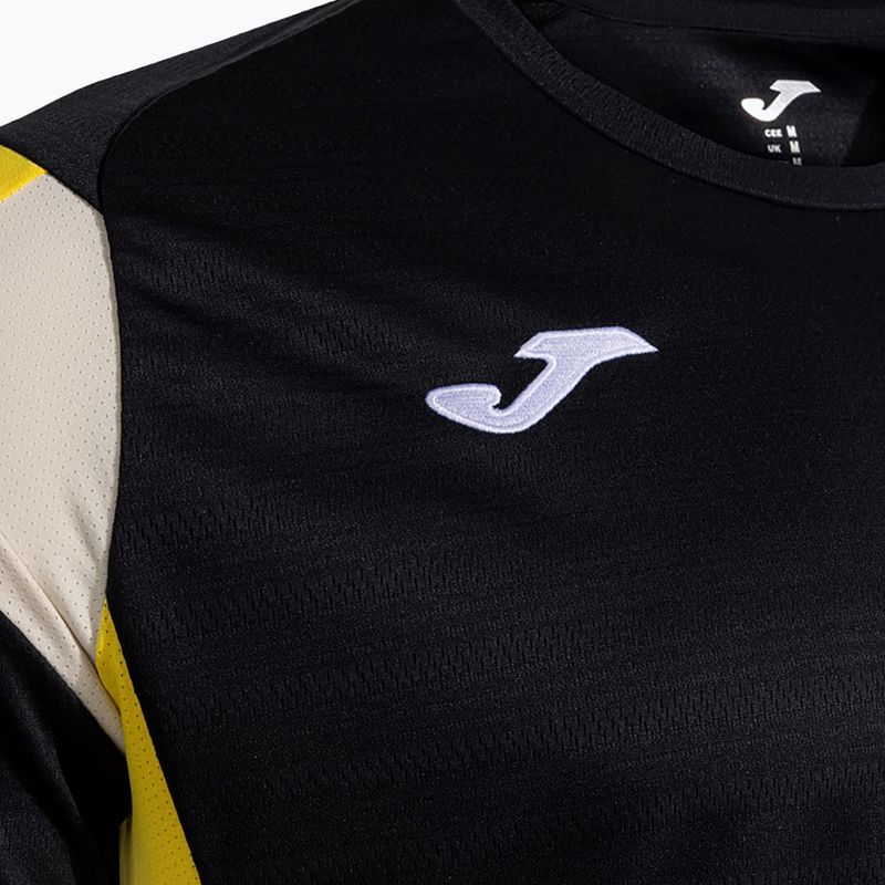 Tricou pentru bărbați Joma Montreal black/yellow 3