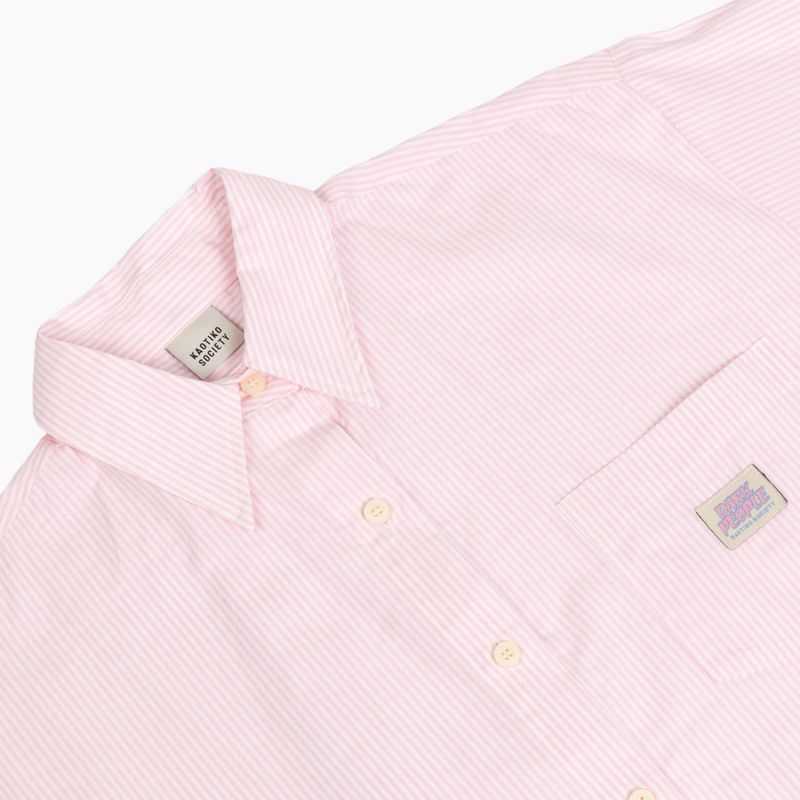 Tricou pentru bărbați Kaotiko Stripes Dark People pink / white 3
