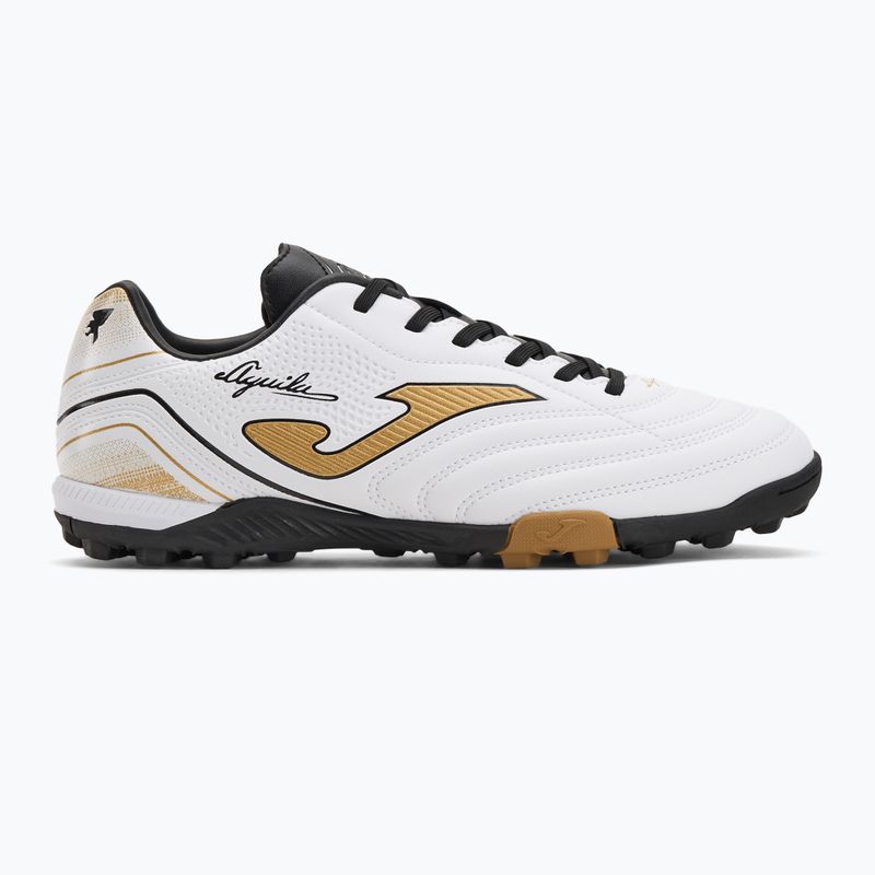Încălțăminte de fotbal pentru bărbați Joma Aguila TF white/gold 2