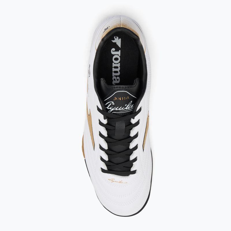 Încălțăminte de fotbal pentru bărbați Joma Aguila TF white/gold 5